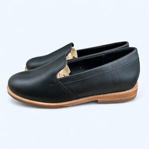 NEW Patina Portland Leather Goods Black Round Toe Loafer Shoes Women's US 7